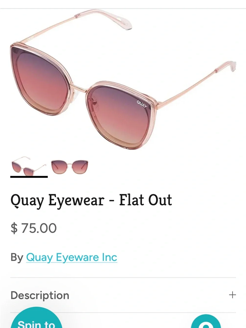 Quay Australia Flat Out Sunglasses — Pink /gold Gradient Lenses